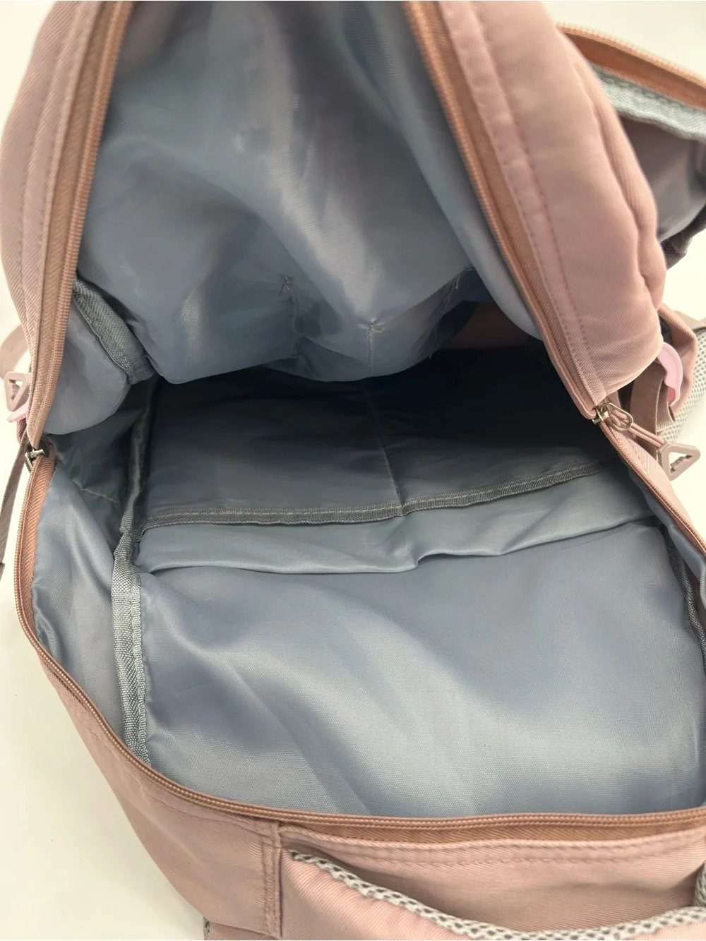 DOUDOUXIANG Dusty Pink Multi Pocket Backpack